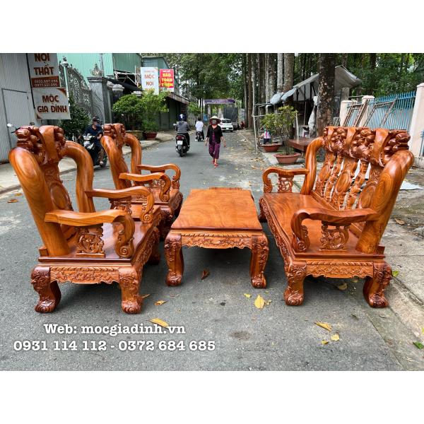 Bàn ghế gỗ gõ tay 14