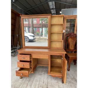 Bàn trang điểm Gõ vuông lớn cửa lùa