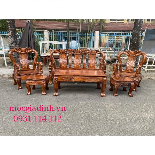 Bộ bàn ghế Lim Đen tựa Tứ Linh