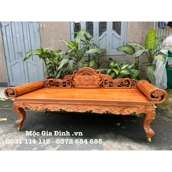 Phương kỷ Gõ Đỏ mặt nguyên tấm 3cm để nghỉ ngơi