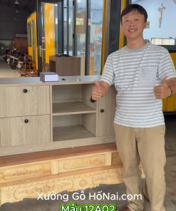 Kệ tivi mdf lõi xanh có 2 ngăn bí mật 12A02