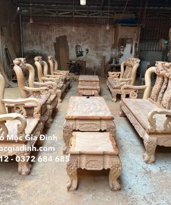 Bộ bàn ghế Gõ Đỏ Minh Quốc Đào Chim tay 12 dáng 14