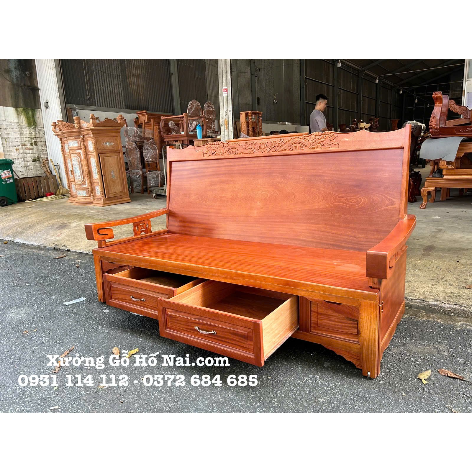 Trường Kỷ gỗ Xoan có hộc kéo