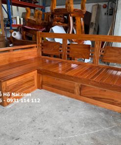 Ghế gấp thành giường gỗ gõ đỏ kiểu chữ L