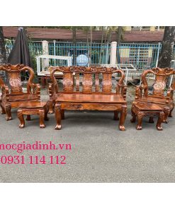 Bộ bàn ghế Lim Đen tựa Tứ Linh