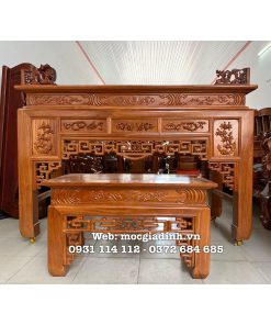 Sập thờ Gia Tiên Gõ Đỏ chân vát Trụ 14