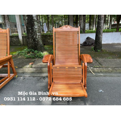 Ghế Thư Giãn Gõ Đỏ Tay Cong Lớn 3 Dây