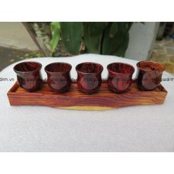 BỘ LY NƯỚC THỜ GỖ CẨM - MNLC01