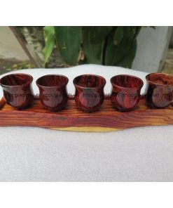 BỘ LY NƯỚC THỜ GỖ CẨM - MNLC01