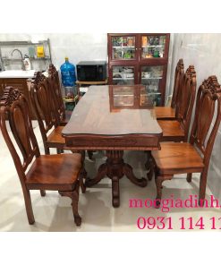 Bàn ăn Căm Xe Bánh Tây 6 ghế