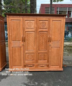 Tủ quần áo Sồi Pháp 4 cánh màu