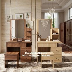 Bàn trang điểm gỗ MDF gương vuông