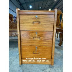 Tủ đầu giường gỗ gõ 3 ngăn Ngang 45 cao 70 44v59