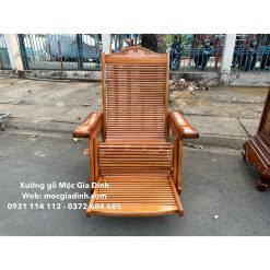 Ghế dây thư giãn gõ đỏ tay vuông 4 dây