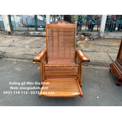 Ghế Thư Giãn Gõ Đỏ Tay Vuông 4 Dây