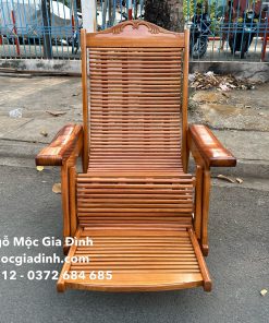 Ghế Thư Giãn Gõ Đỏ Tay Vuông 4 Dây