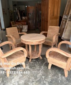 Bàn Trà Thùng gỗ Gõ Đỏ 4 ghế