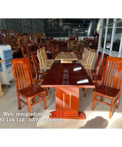 Bàn ăn Sồi pháp chân hộp 6 ghế