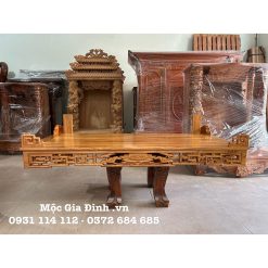 Bàn thờ Treo Tường Gõ Đỏ Chân Liền