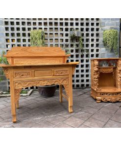 Bàn thờ gia tiên nhị cấp gỗ Gõ Đỏ 154cm