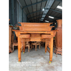 Bàn thờ gia tiên tam cấp gỗ Gõ Đỏ 178cm