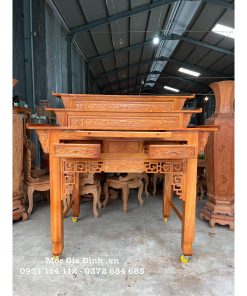 Bàn thờ gia tiên tam cấp gỗ Gõ Đỏ 178cm