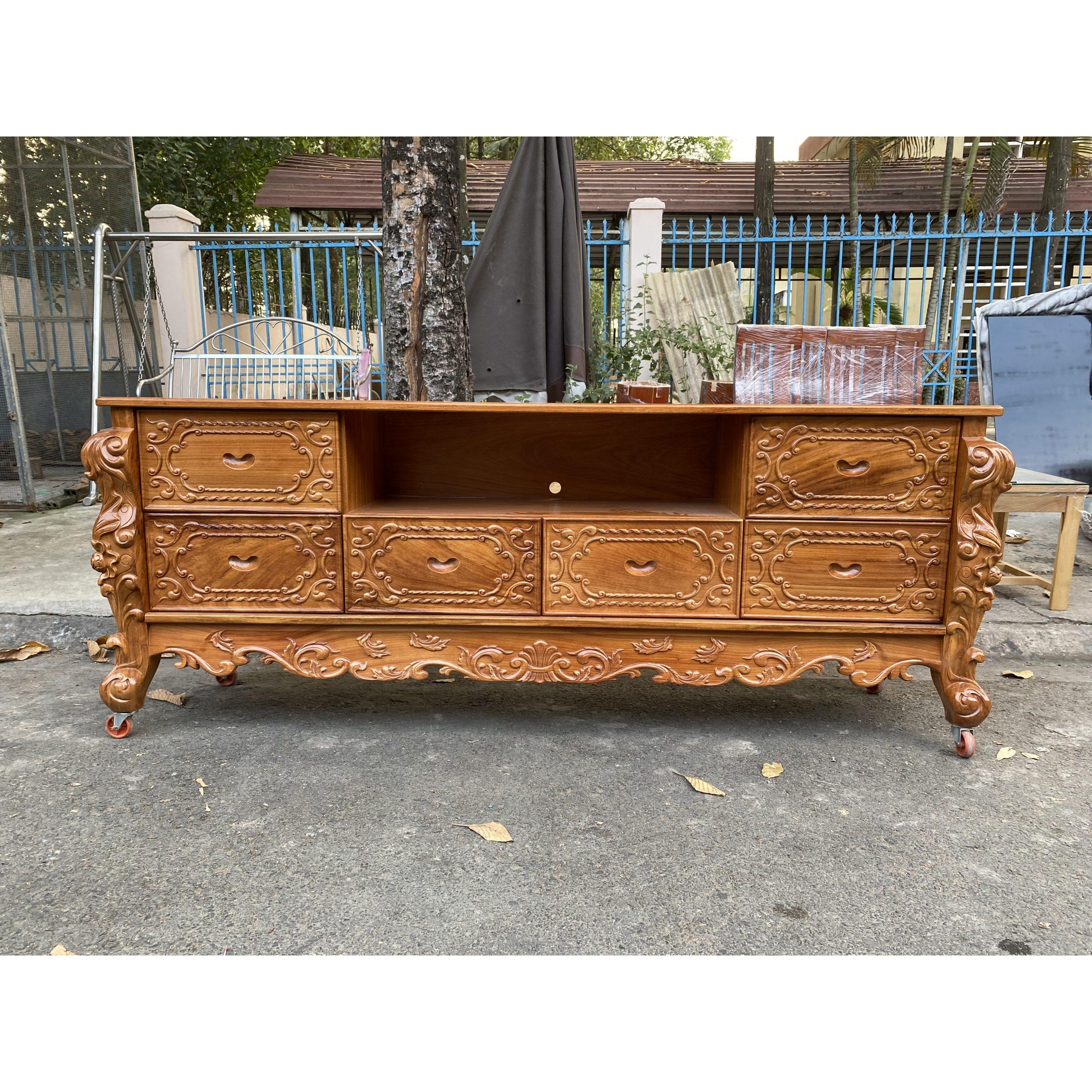 Kệ tivi Louis Gõ Đỏ Cao Cấp