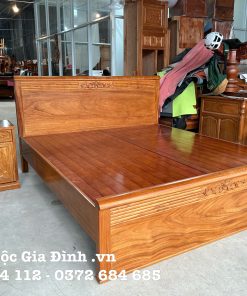 Giường Gõ Đỏ Trơn Cao Cấp