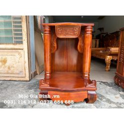 Bàn thờ Thần Tài Gỗ Tràm cột trơn- 60*60*88