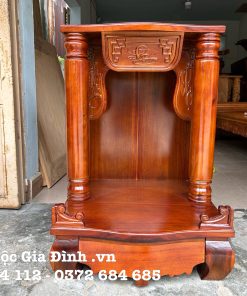 Bàn thờ Thần Tài Gỗ Tràm cột trơn- 60*60*88