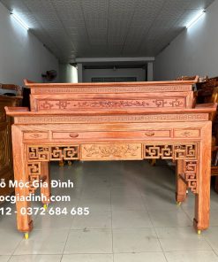 Bàn thờ gia tiên Nhị Cấp Gỗ Hương 175cm