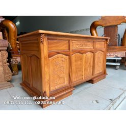 Bàn làm việc Gõ Đỏ Chạm 1.4m