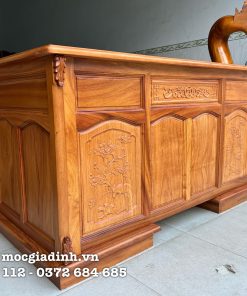 Bàn làm việc Gõ Đỏ Chạm 1.4m