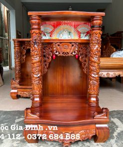 Bàn thờ Thần Tài Gỗ Tràm Đèn- 60*60*98