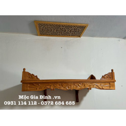 Bàn thờ treo tường Gõ Đỏ chạm sen