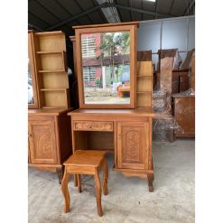 Bàn trang điểm Gõ vuông cửa lùa 80