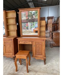 Bàn trang điểm Gõ vuông cửa lùa 80