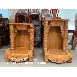 Bàn thờ Thần Tài Gõ Đỏ cột 10 60*60*88