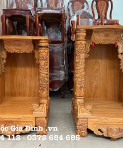 Bàn thờ Thần Tài Gõ Đỏ cột 10 60*60*88