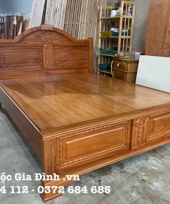 Giường Gõ Đỏ Tay Lái Tàu