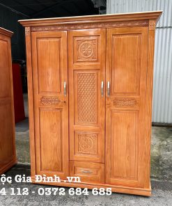 Tủ quần áo Gỗ Thông 3 cánh