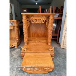 Bàn thờ Thần Tài Gõ Đỏ Phúc Lộc mặt 3cm 88x81x117