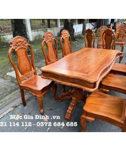 Bàn ăn Gõ Bánh Tây 6 ghế