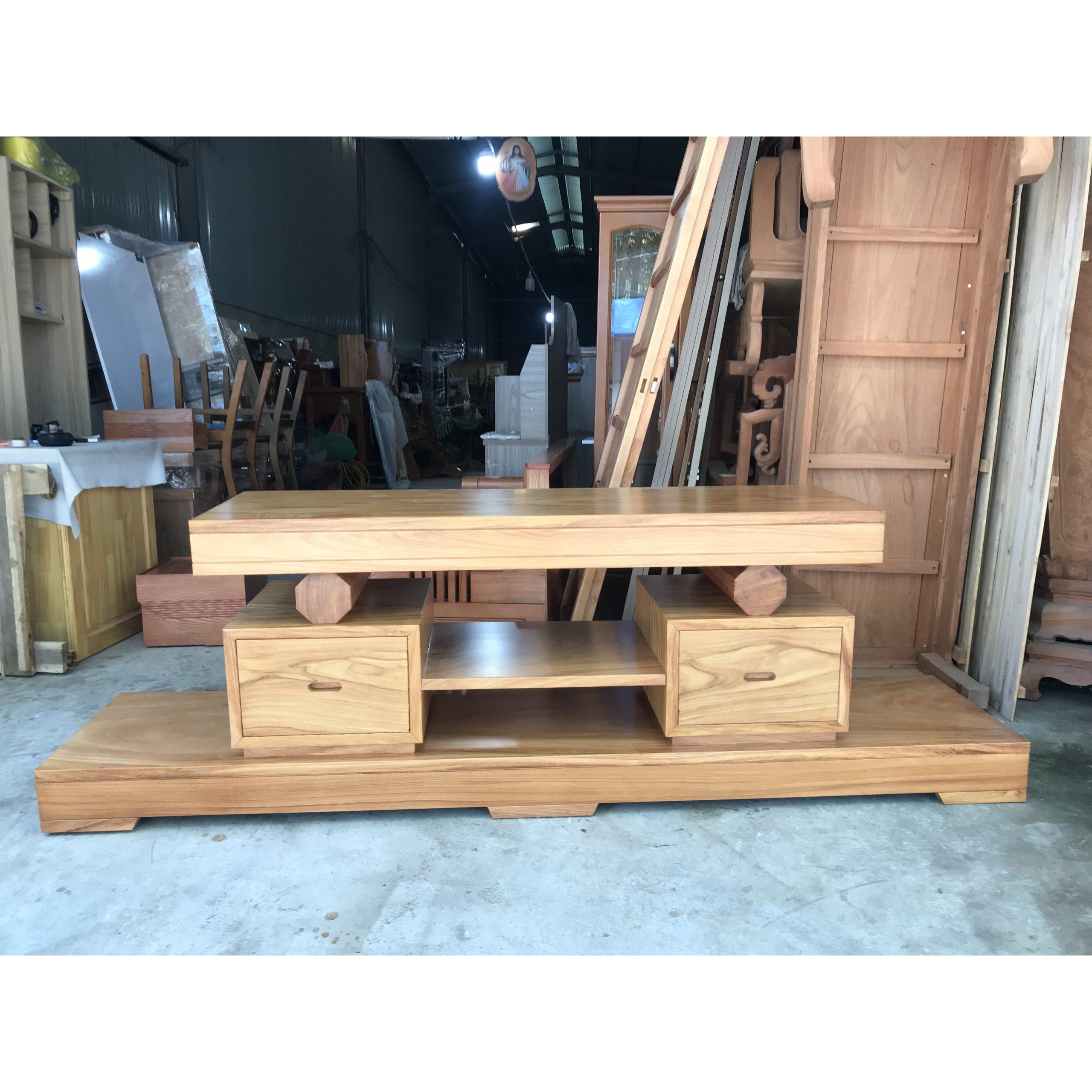 Kệ tivi nguyên khối Gõ Đỏ cao cấp