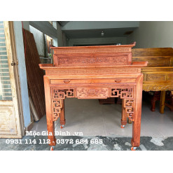 Bàn thờ gia tiên gỗ Hương Nhị Cấp Liên Hoa 127cm