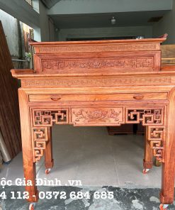 Bàn thờ gia tiên gỗ Hương Nhị Cấp Liên Hoa 127cm