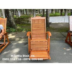 Ghế dây thư giãn gõ đỏ tay cong 3 dây