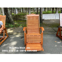 Ghế Thư Giãn Gõ Đỏ Tay Cong 3 Dây