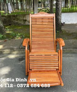 Ghế Thư Giãn Gõ Đỏ Tay Cong 3 Dây