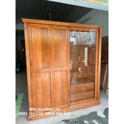 Tủ quần áo Gỗ Xoan Cửa Lùa Cánh Kính